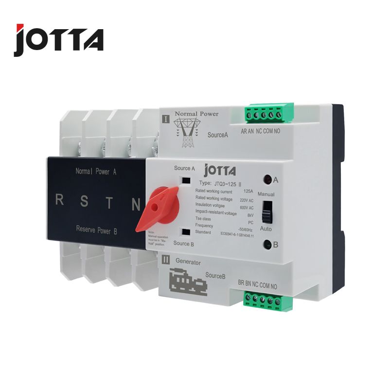 Jotta W2R-2P/3P/4P 16A 32A 63A 80A 100A 125A 220V ATS Automatic Transfer Switch Electrical Selector Switches Dual Power Switch