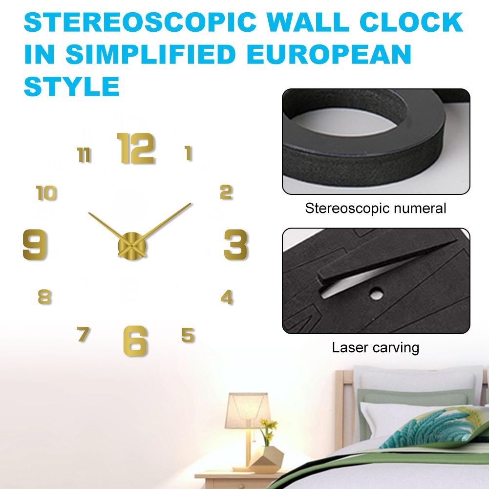 3D DIY Luminous Dial Drill-free Acrylic Frameless Silent