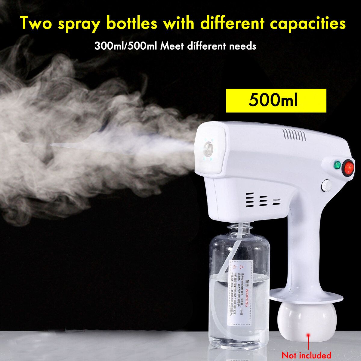 800ML/500ML Disinfection Mesh Nebulizer Machine Nebulizer Blue-Light Nano Steam Spray 1200W For Kids & Adult 500ml UK Plug
