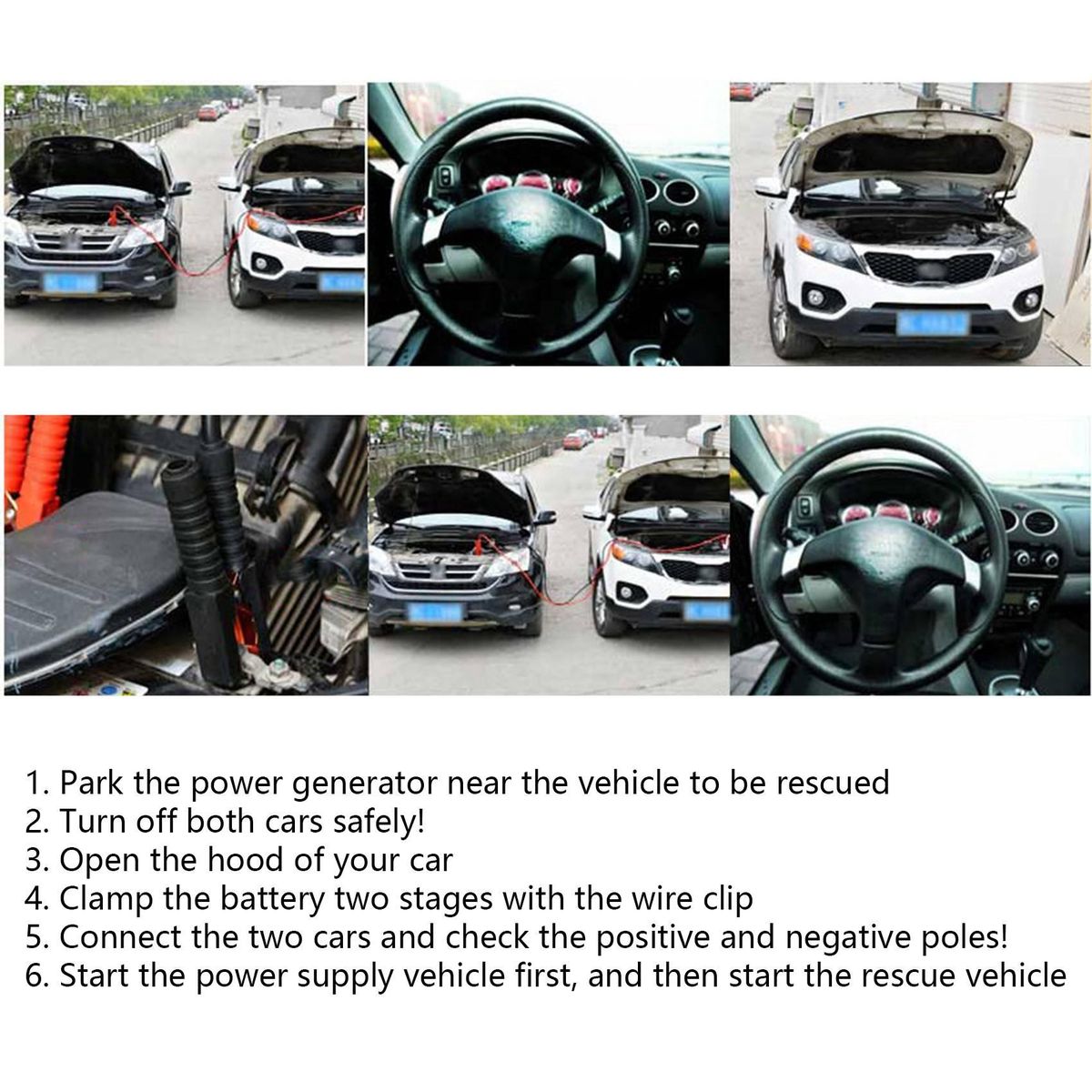 6M 2000AMP Car Emergency Power Start Cable Whit Current