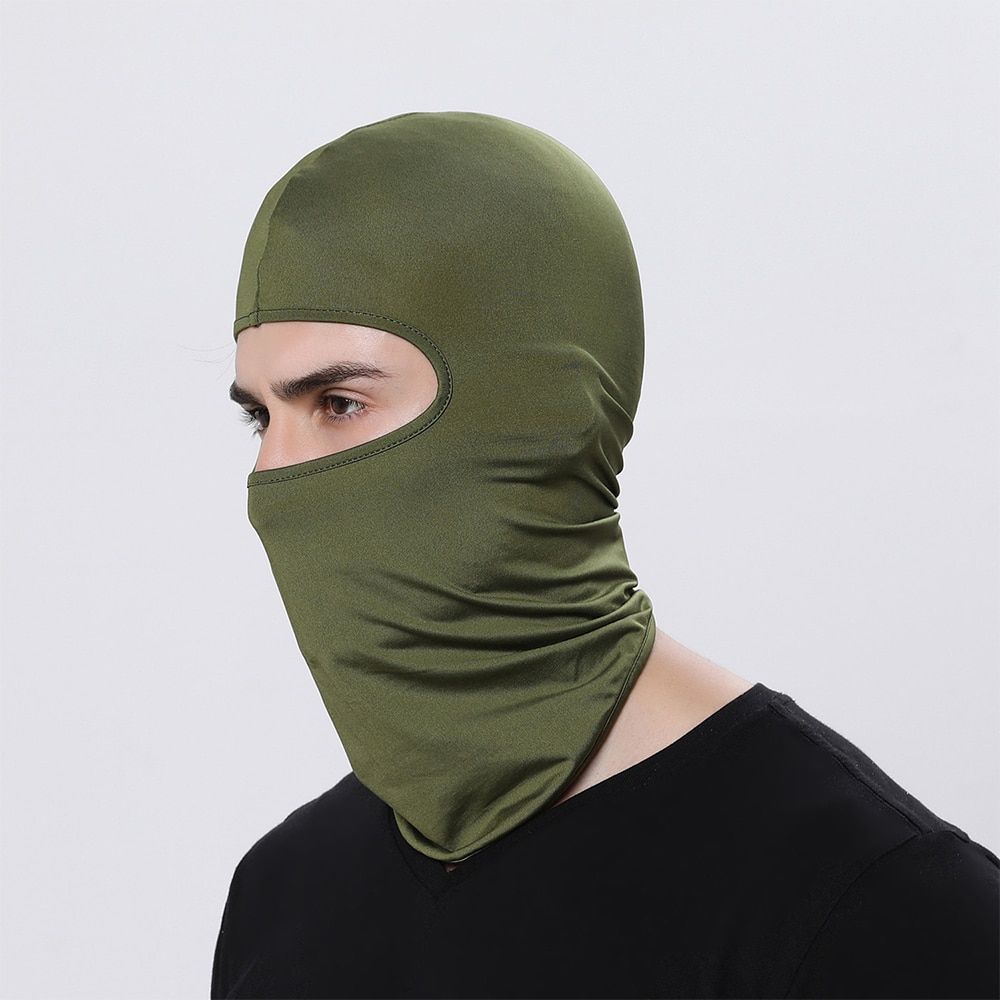 Cycling Cap Motorcycle Face Mask Cycling Balaclava Beathable Sunscreen Full Cover Face Mask Hat Balaclava Men Bike Accessories-Army Green