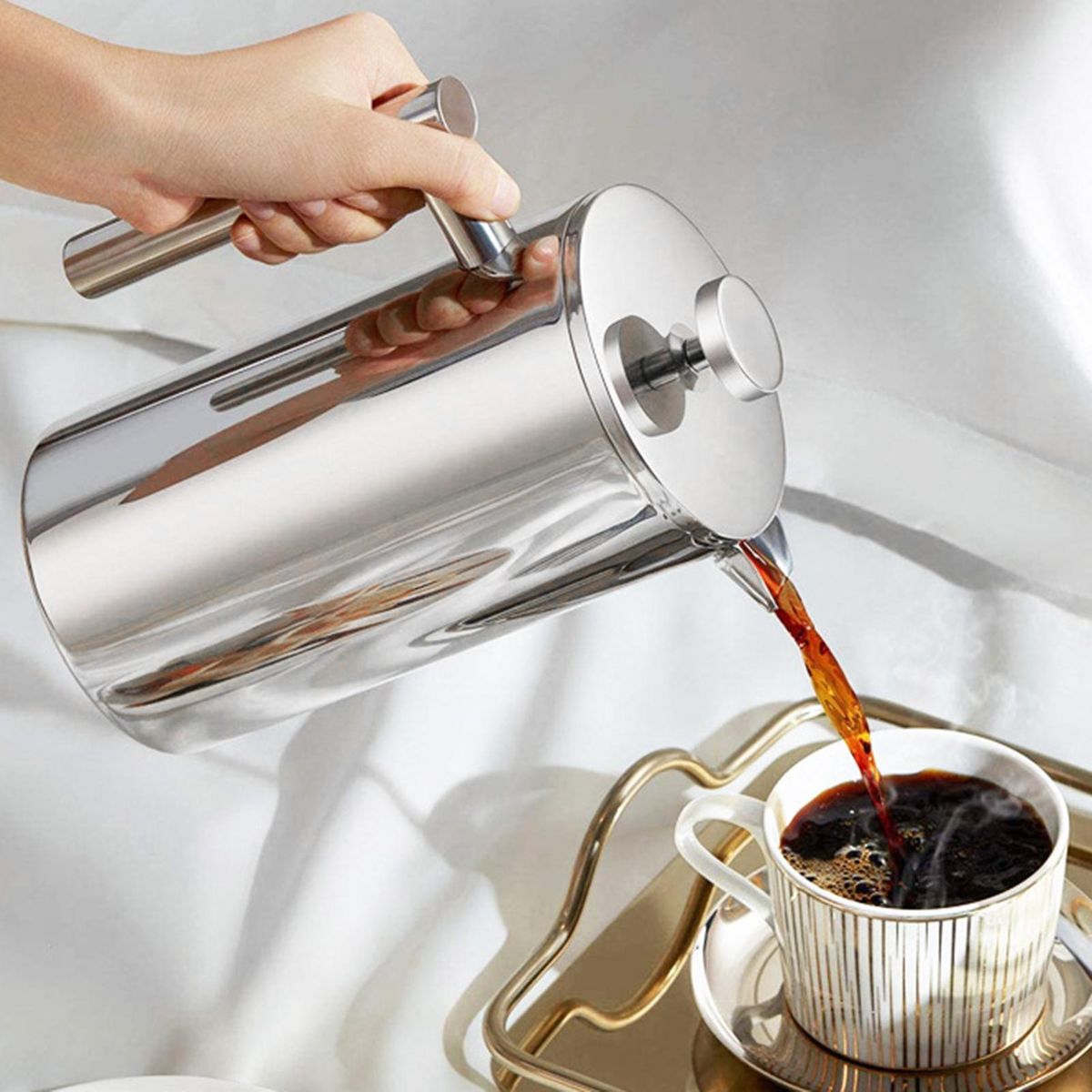 Coffee Press Pot Stainless Steel Portable Coffee Press Easy for Home