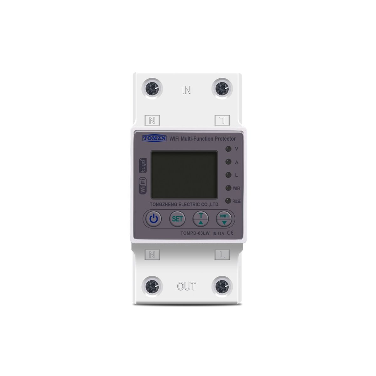 63A WIFI Smart Switch TUYA Energy Meter Kwh Metering Circuit Breaker Timer with Voltage Current and Leakage Protection