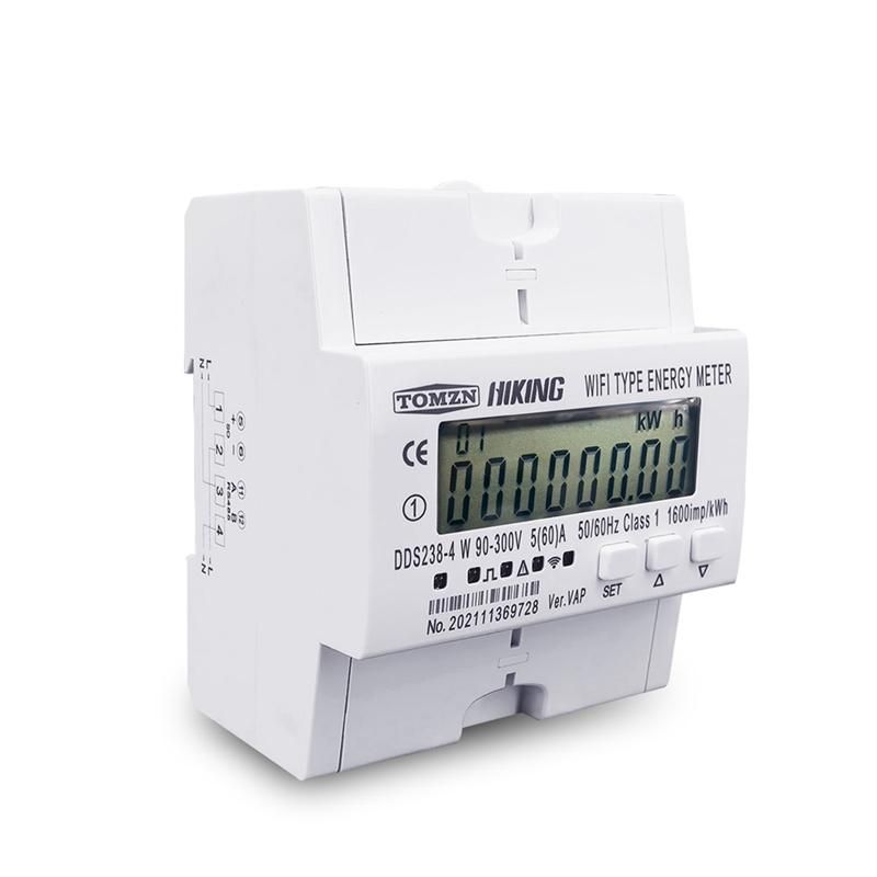 60A 90-300V TUYA Single Phase WIFI Smart Energy Meter Kwh Circuit Breaker Timer with Voltage Current Protection RS485