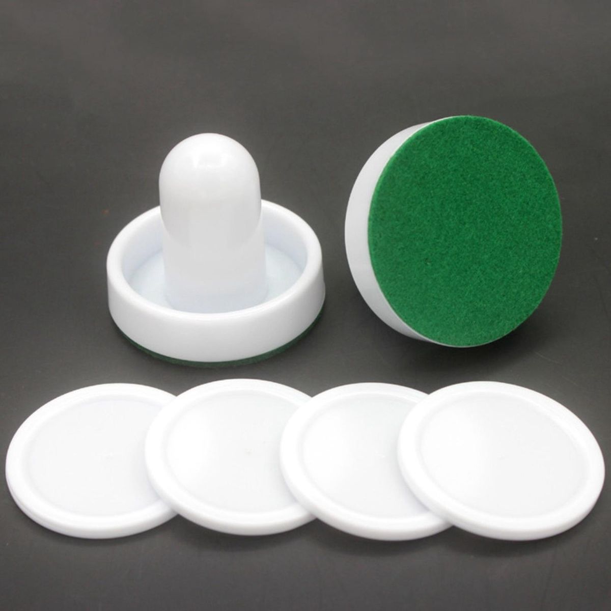 2PCS  Air Hockey Push And 4PCS Small Size Puck White