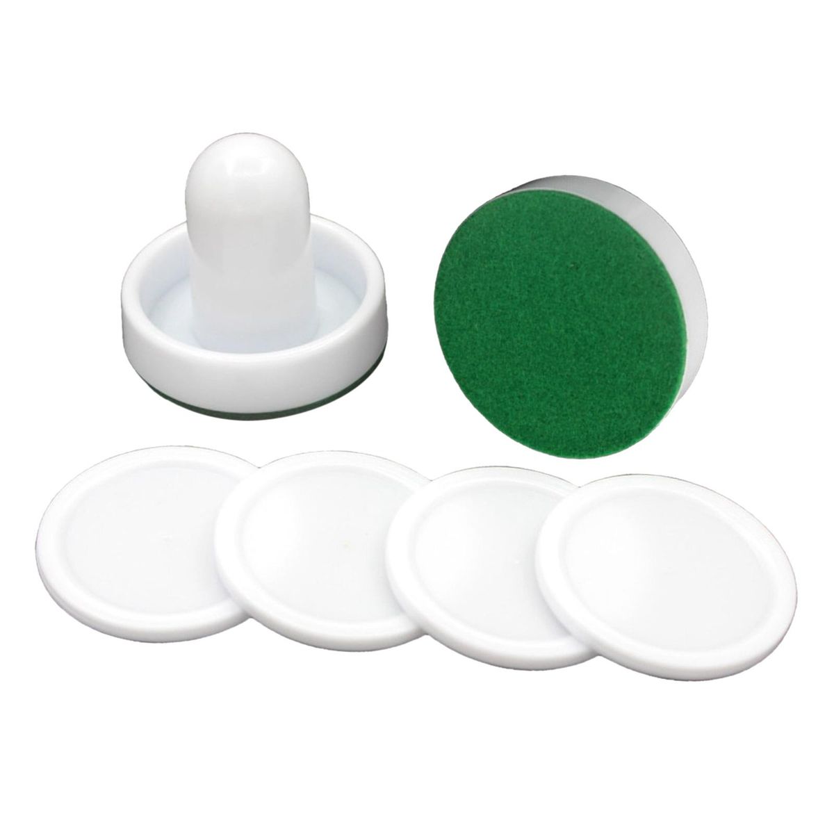 2PCS  Air Hockey Push And 4PCS Small Size Puck White