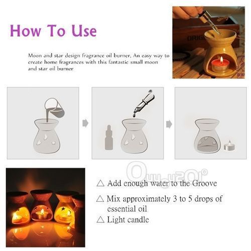 Oil Burner With Candle And Oil-3 In 1