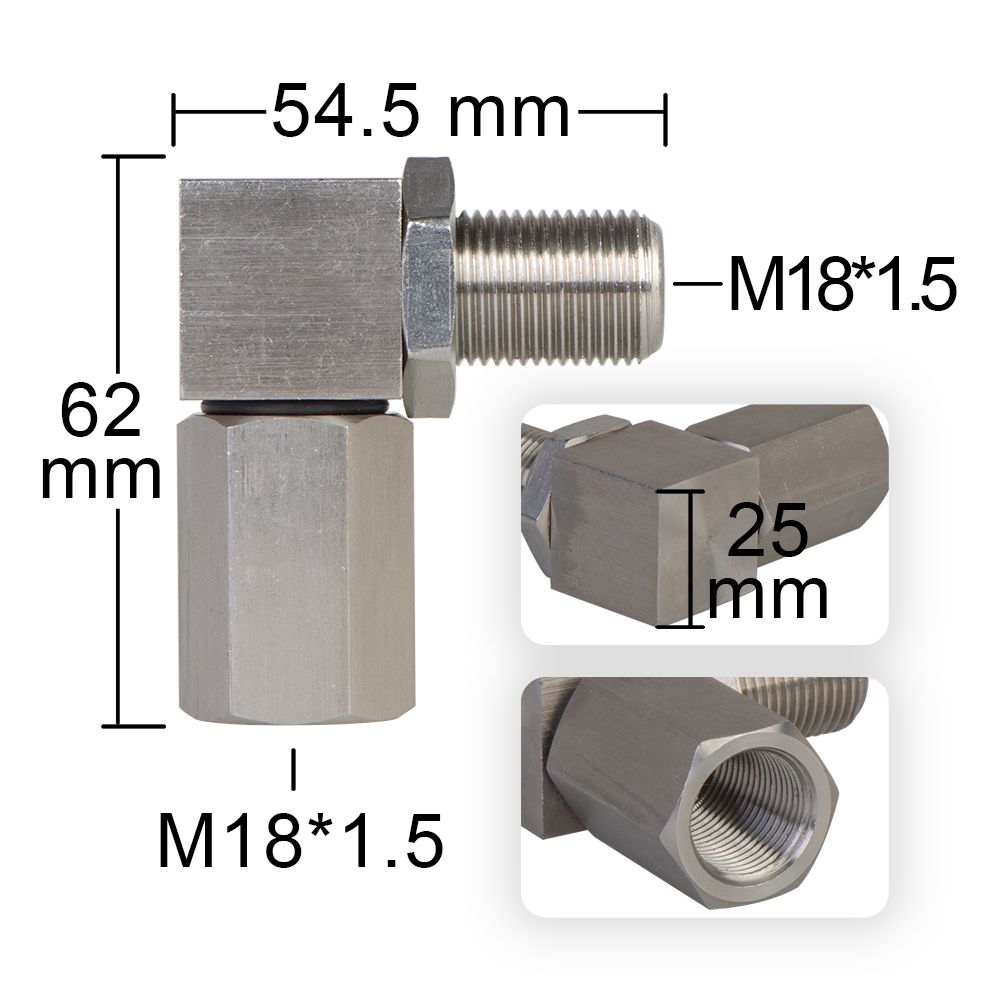 Universal Spacer M18*1.5 02 Oxygen Converter O2 Degree Bung Sensor Extender Oxygen 90 Sensor Catalytic Extension
