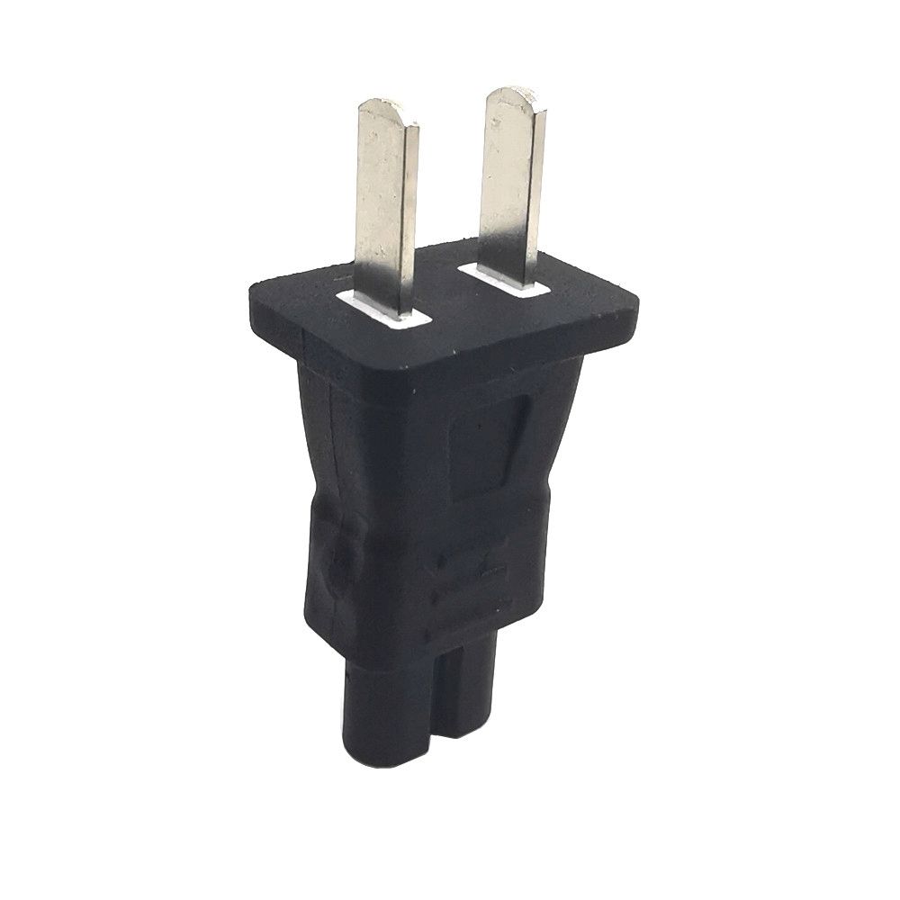 NEMA 1-15P To IEC 60320 C7 Receptacle Power Plug Adapter, American 2 Prong Power Converter 10A 125V