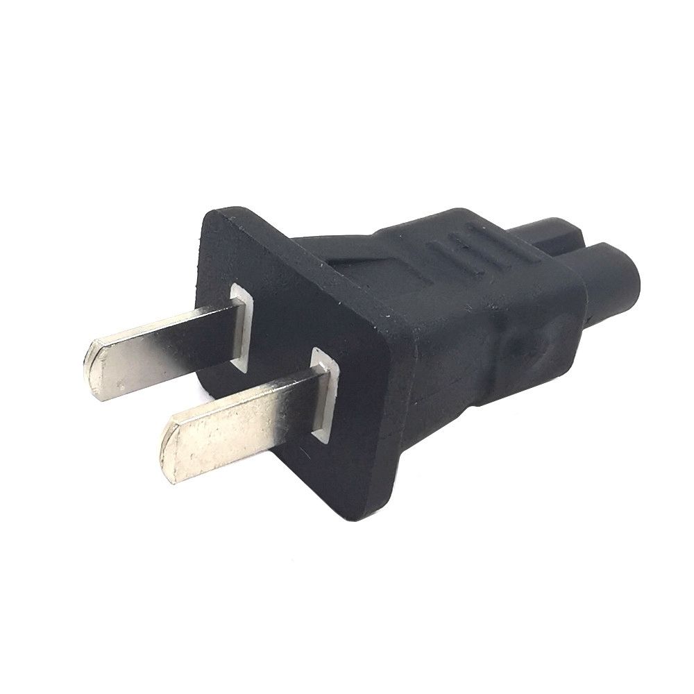 NEMA 1-15P To IEC 60320 C7 Receptacle Power Plug Adapter, American 2 Prong Power Converter 10A 125V