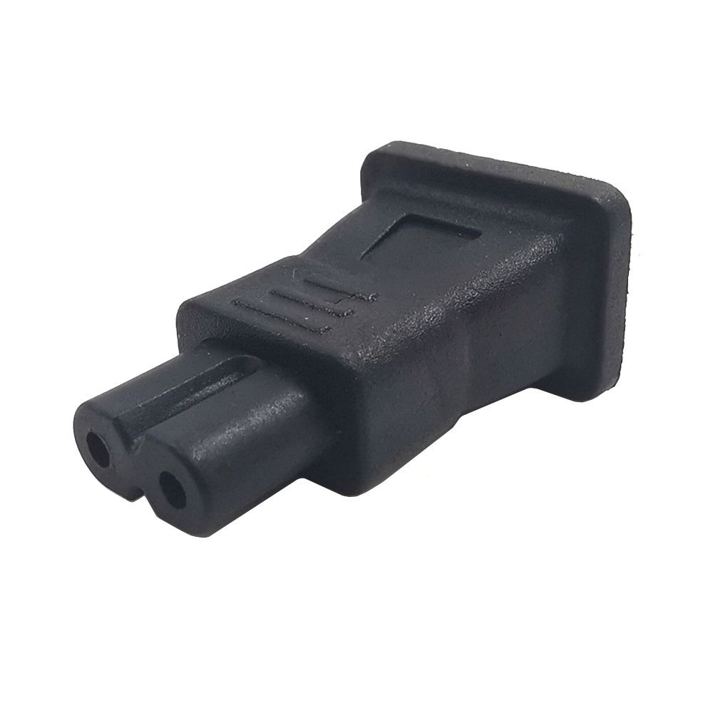 NEMA 1-15P To IEC 60320 C7 Receptacle Power Plug Adapter, American 2 Prong Power Converter 10A 125V