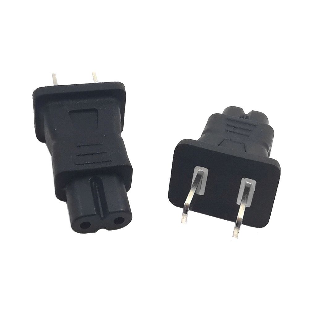 NEMA 1-15P To IEC 60320 C7 Receptacle Power Plug Adapter, American 2 Prong Power Converter 10A 125V