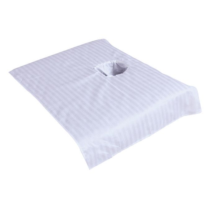 Satin Strip  Table Towelling Cover Beauty Bed Sheet With White