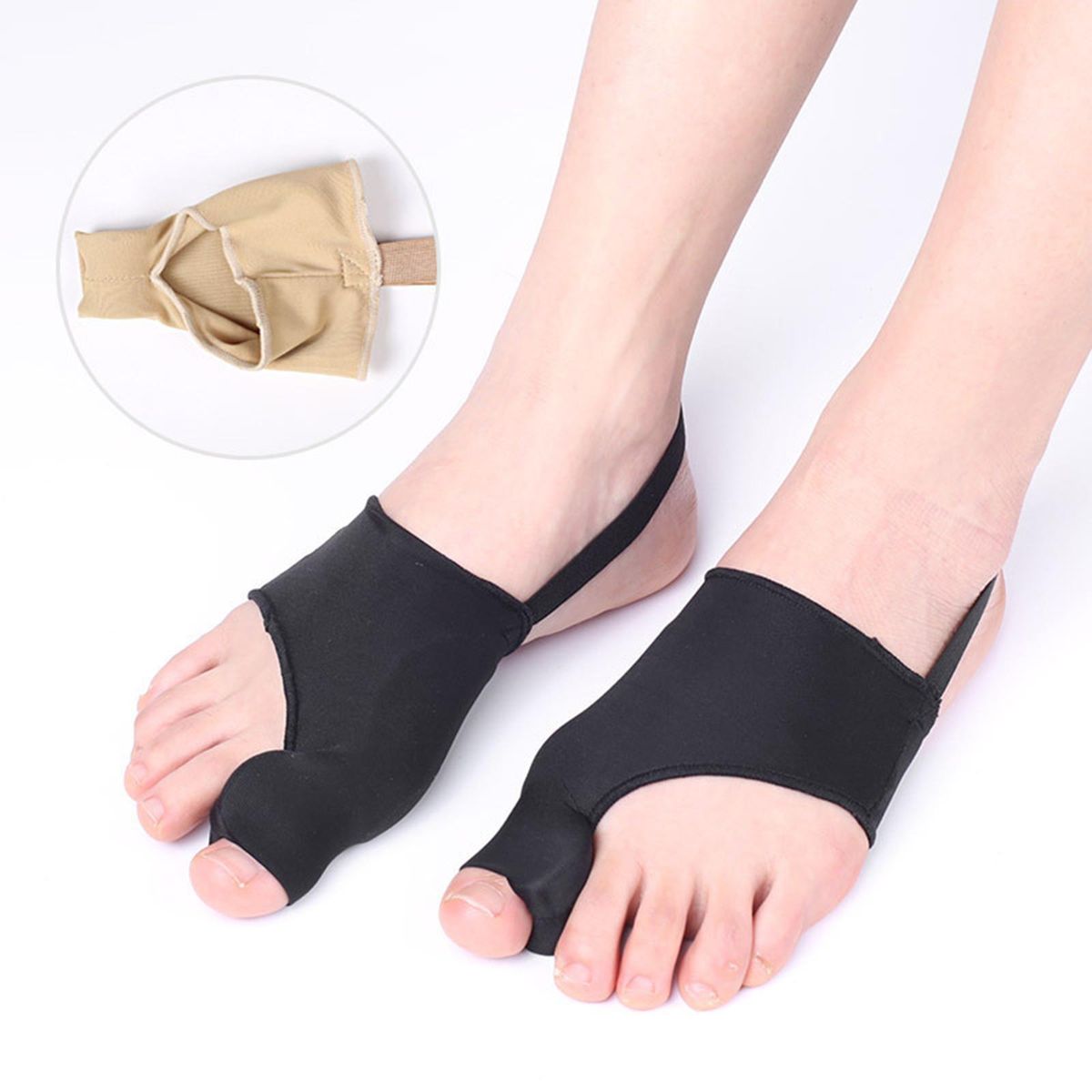 2Pcs Bunion Corrector Relief For Big Toe Joint Hallux Valgus Black L