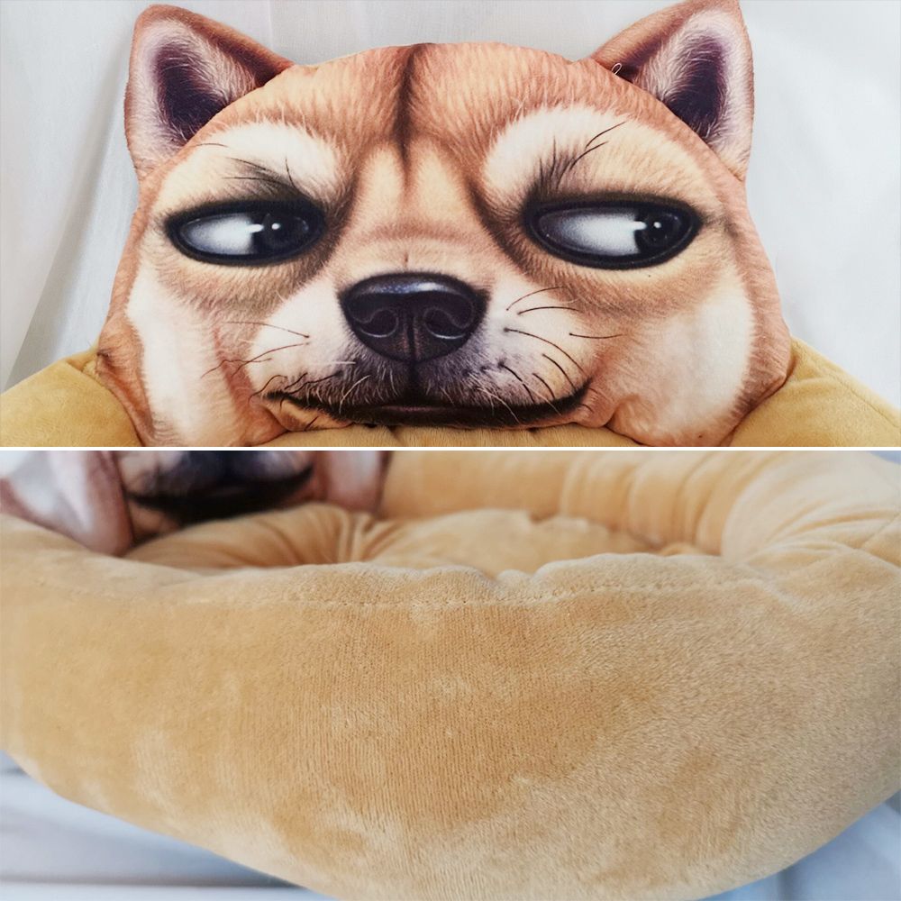 Warm-Keeping Cartoon Pet Bed Soft Comfortable Cat Cushion