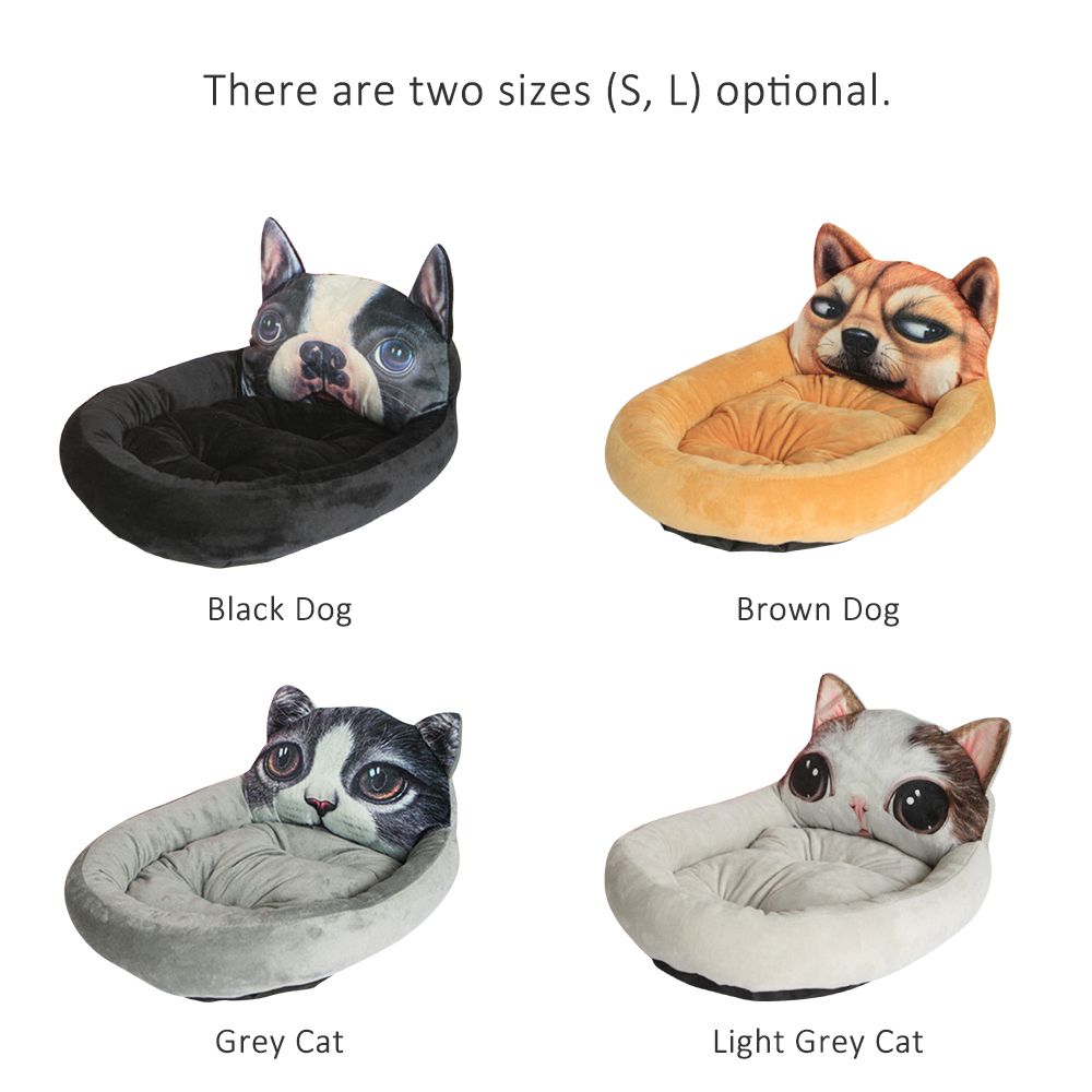 Warm-Keeping Cartoon Pet Bed Soft Comfortable Cat Cushion
