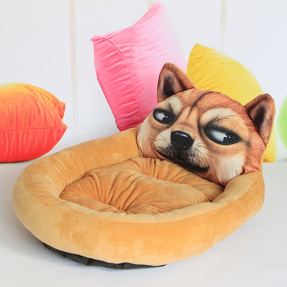 Warm-Keeping Cartoon Pet Bed Soft Comfortable Cat Cushion