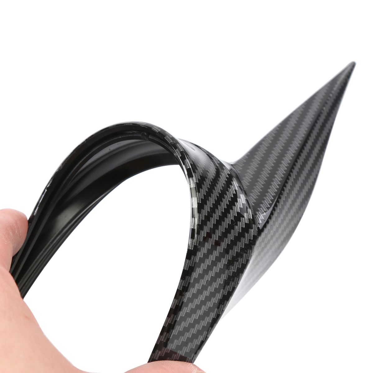Car Spoiler Side Wing Lip 2PCS Black Carbon Fiber Leaf Shape
