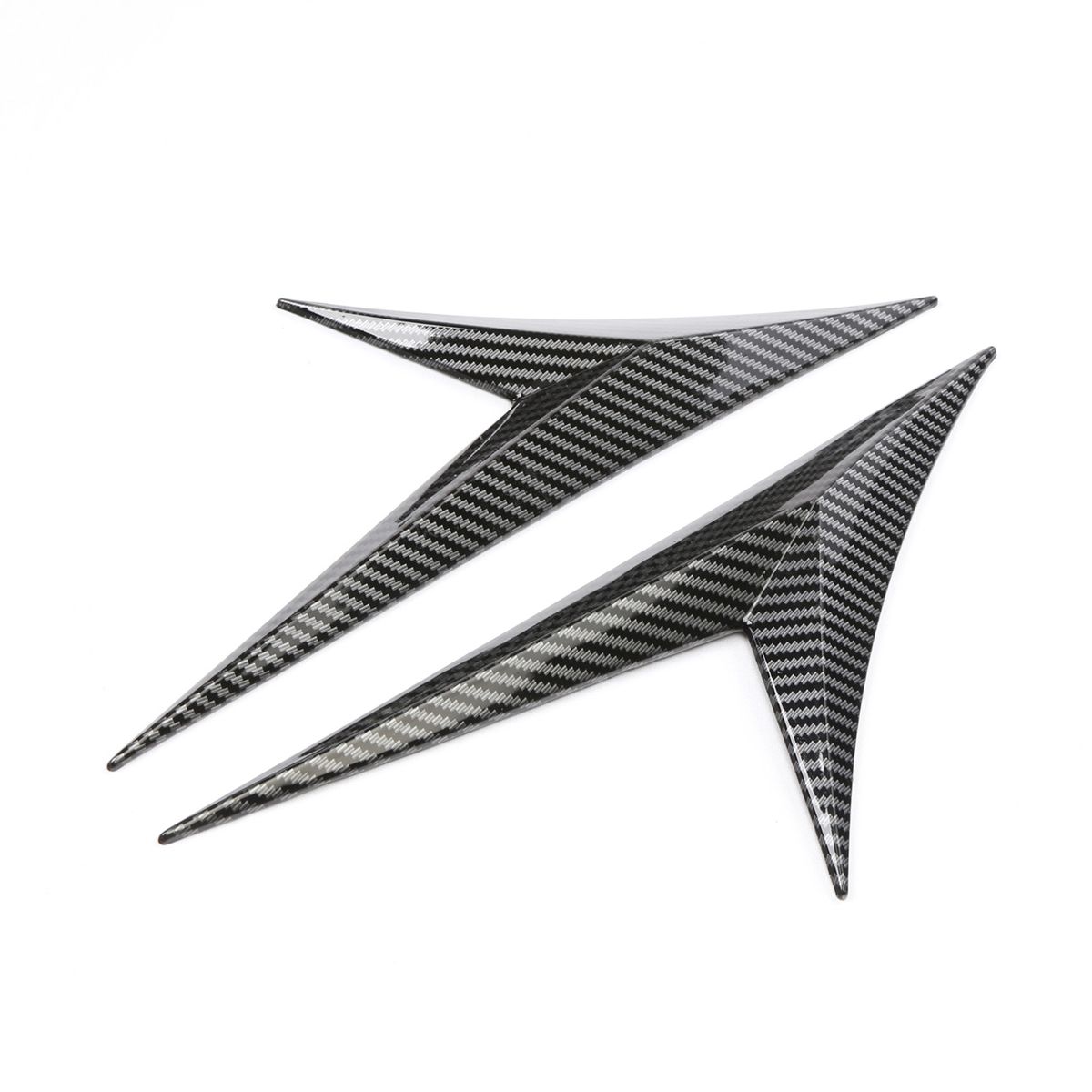 Car Spoiler Side Wing Lip 2PCS Black Carbon Fiber Leaf Shape