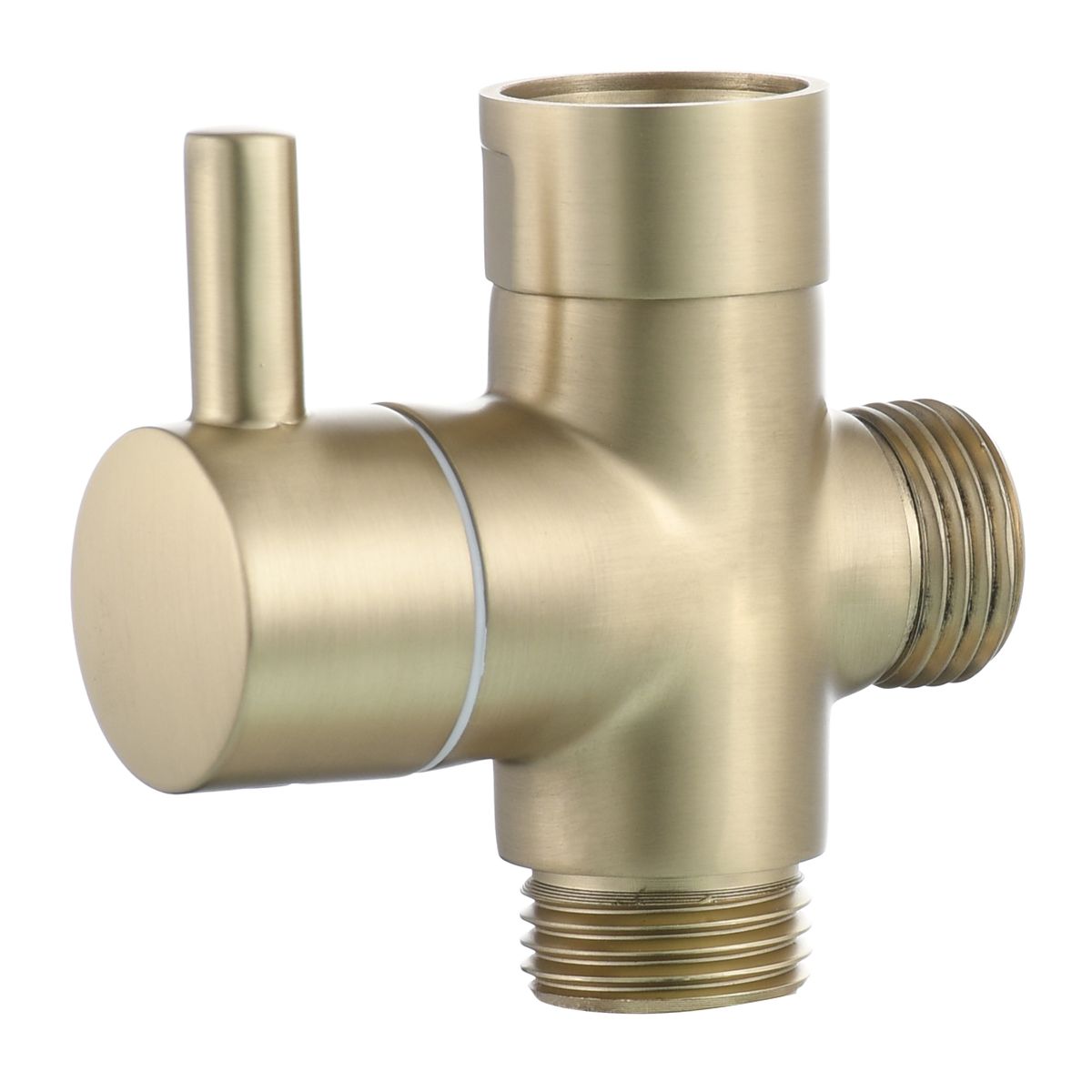 G 1/2 Inch Brass Shower Arm Diverter For Handheld Shower Head Brushed Gold, DSF007J2
