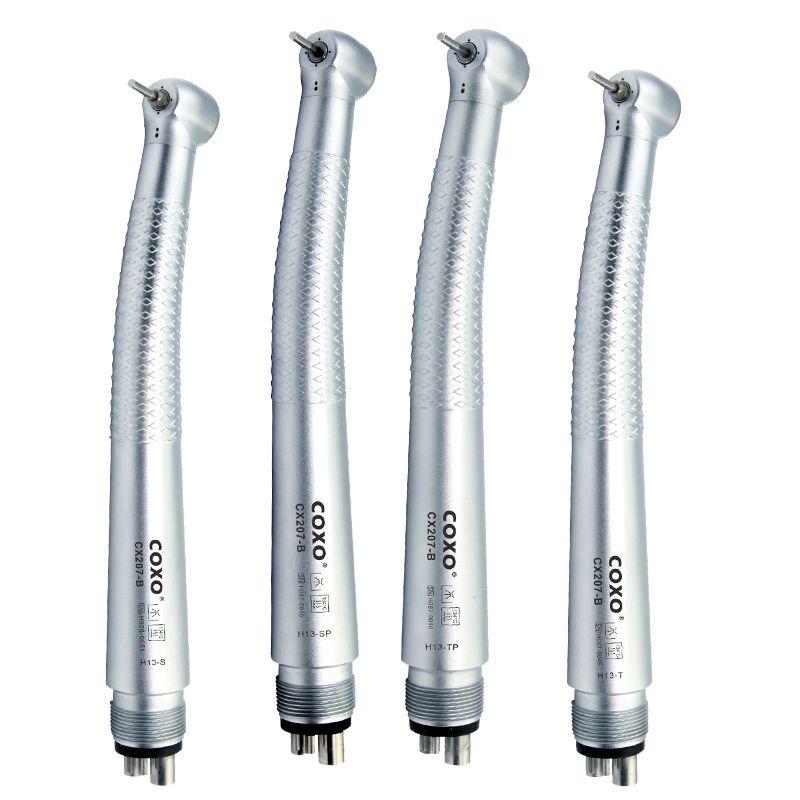 CX207-B Dental High Speed Handpiece E-generator Integrated Standard Head Push Button  4 Air Spray 2/4 Hole