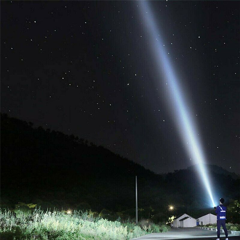 8000W/9000W/10000W LED Flashlight Searchlight Waterproof USB Rechargeable Work Light Handheld Torch Emergency Security Spotlight Lamp Camping Lantern Outdoor