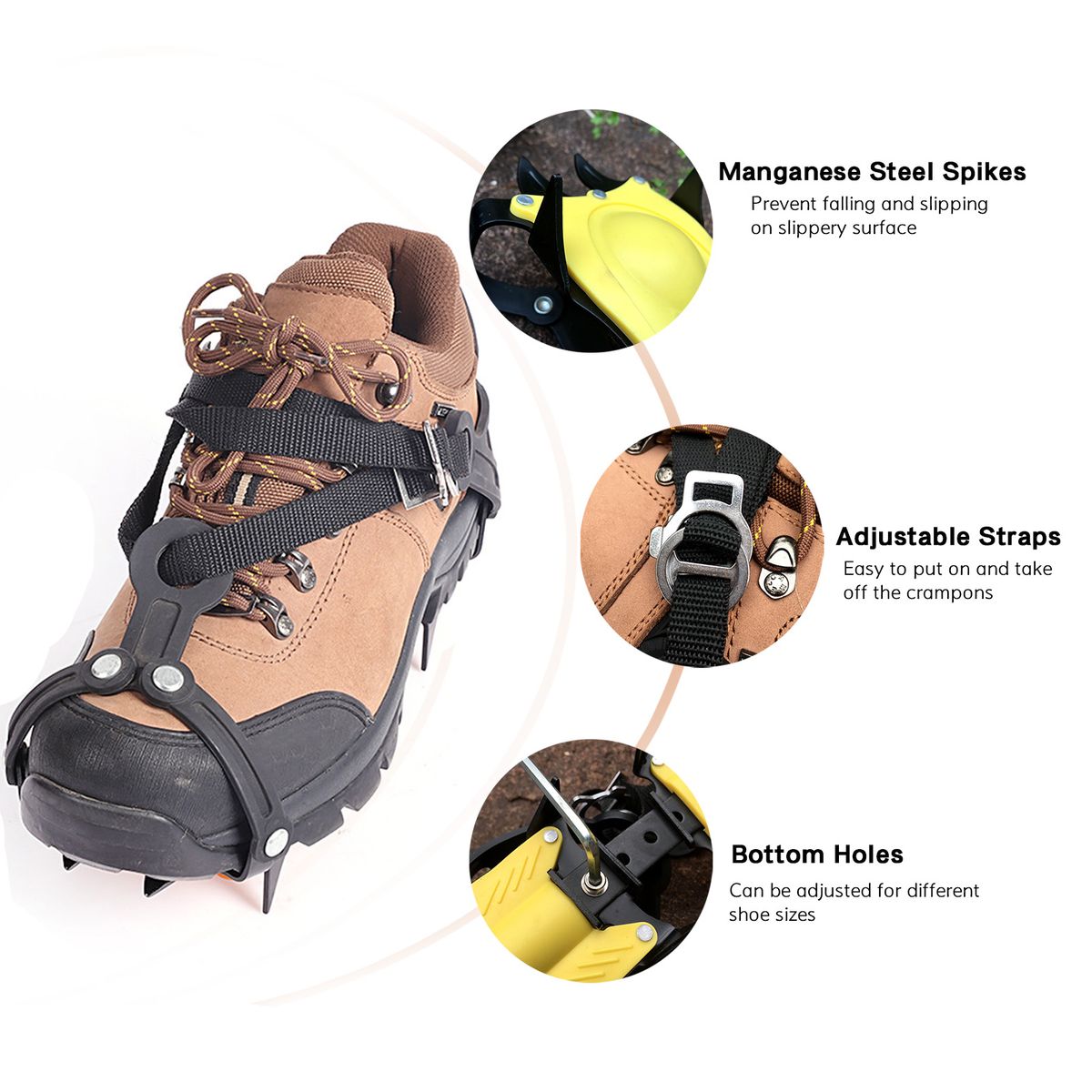 Crampons Ice Traction Cleats For Boots Shoes Anti-slip Snow