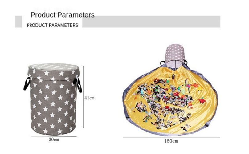 Round Cask Canvas Storage Bag Children Toys Small Household Prevent Dust Storages Bags Clothes Organizer