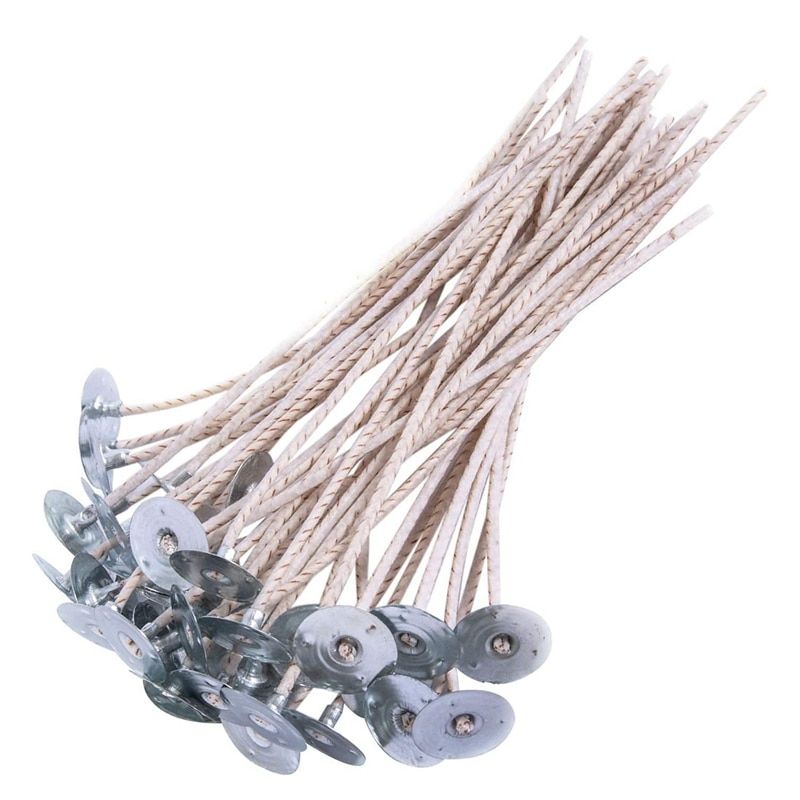 New 100Pcs ECO Wicks For Soy Candles, 8 Inch Pre-Waxed