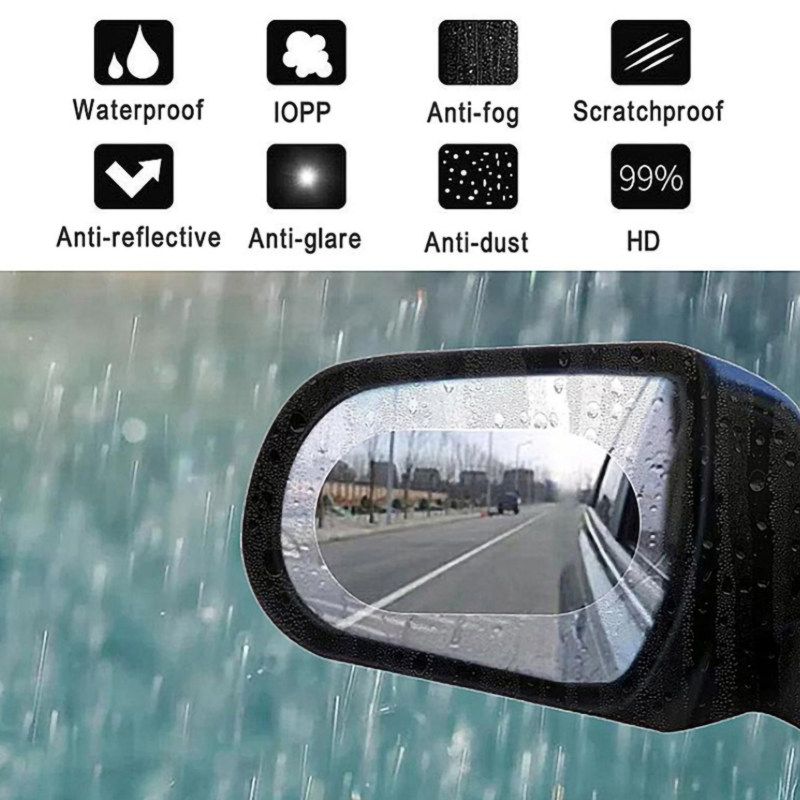 2Pcs Anti-Fog Car Rearview Mirror Window Film Rainproof-