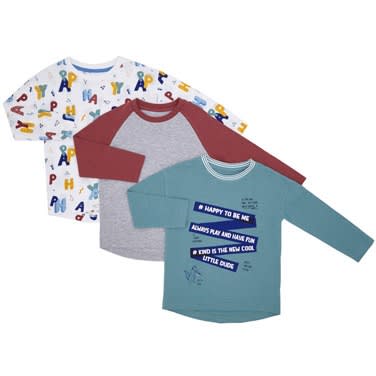 Toddler Long Sleeved  Top - Pack Of 3