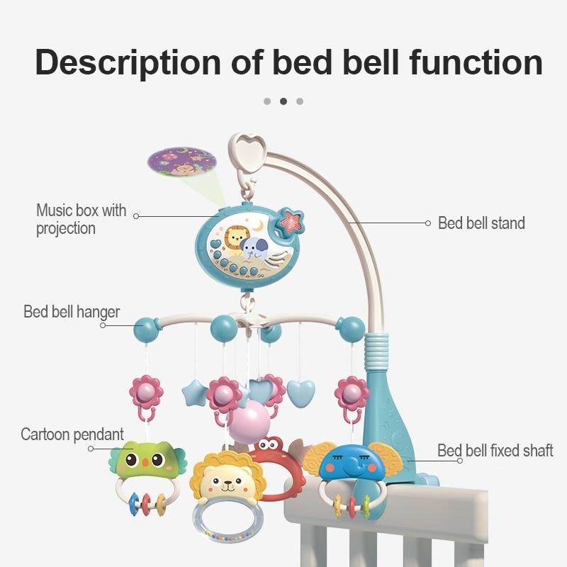 Newborn Crib Bell 0-1 Years Old Be Remotely Controlled Baby Toys Can Rotated Educational Bedside Rattle Car Pendant Hanging