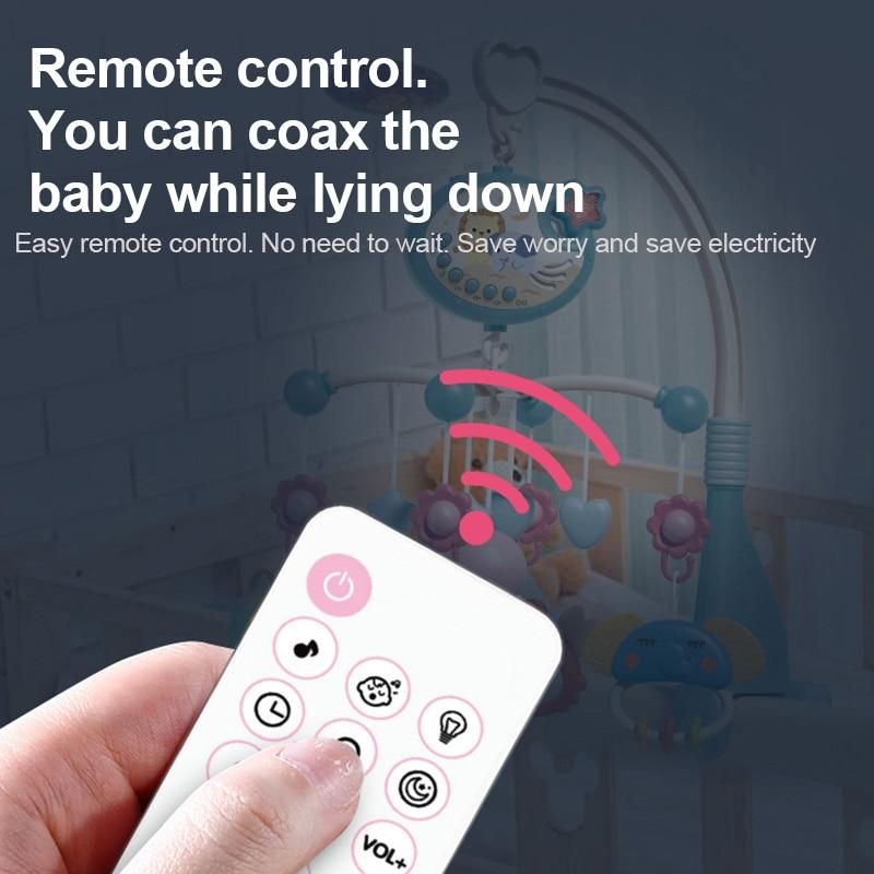 Newborn Crib Bell 0-1 Years Old Be Remotely Controlled Baby Toys Can Rotated Educational Bedside Rattle Car Pendant Hanging