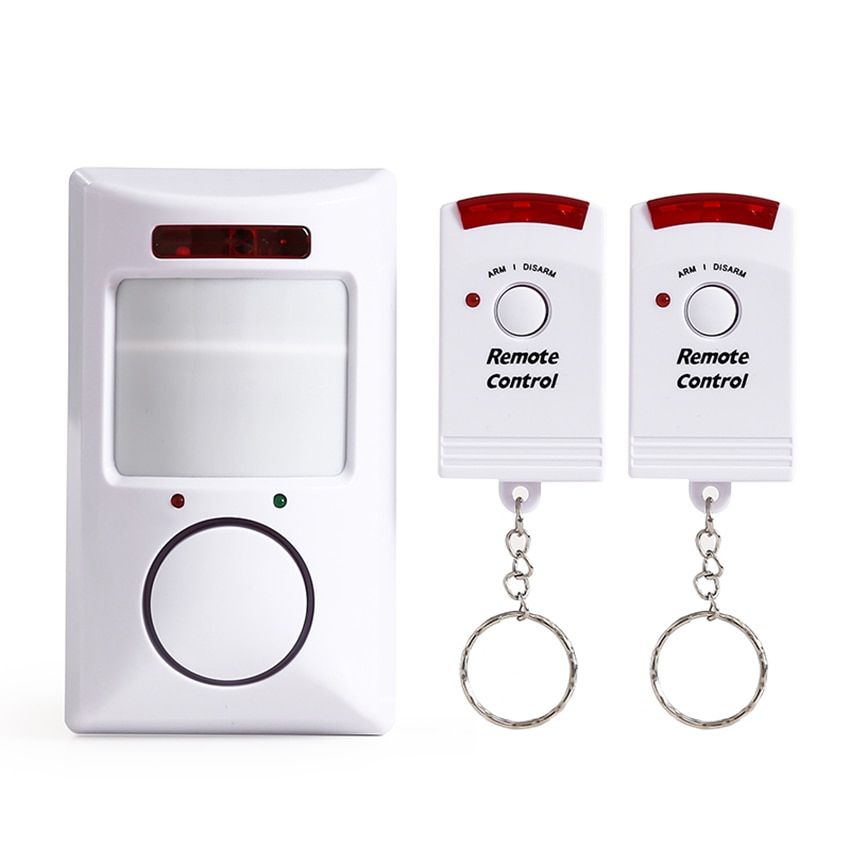 Wireless Home Security Alarm, 1 Battery-operated Receiver And 2 Controllers Motion Sensor Detector Infrared Alert System