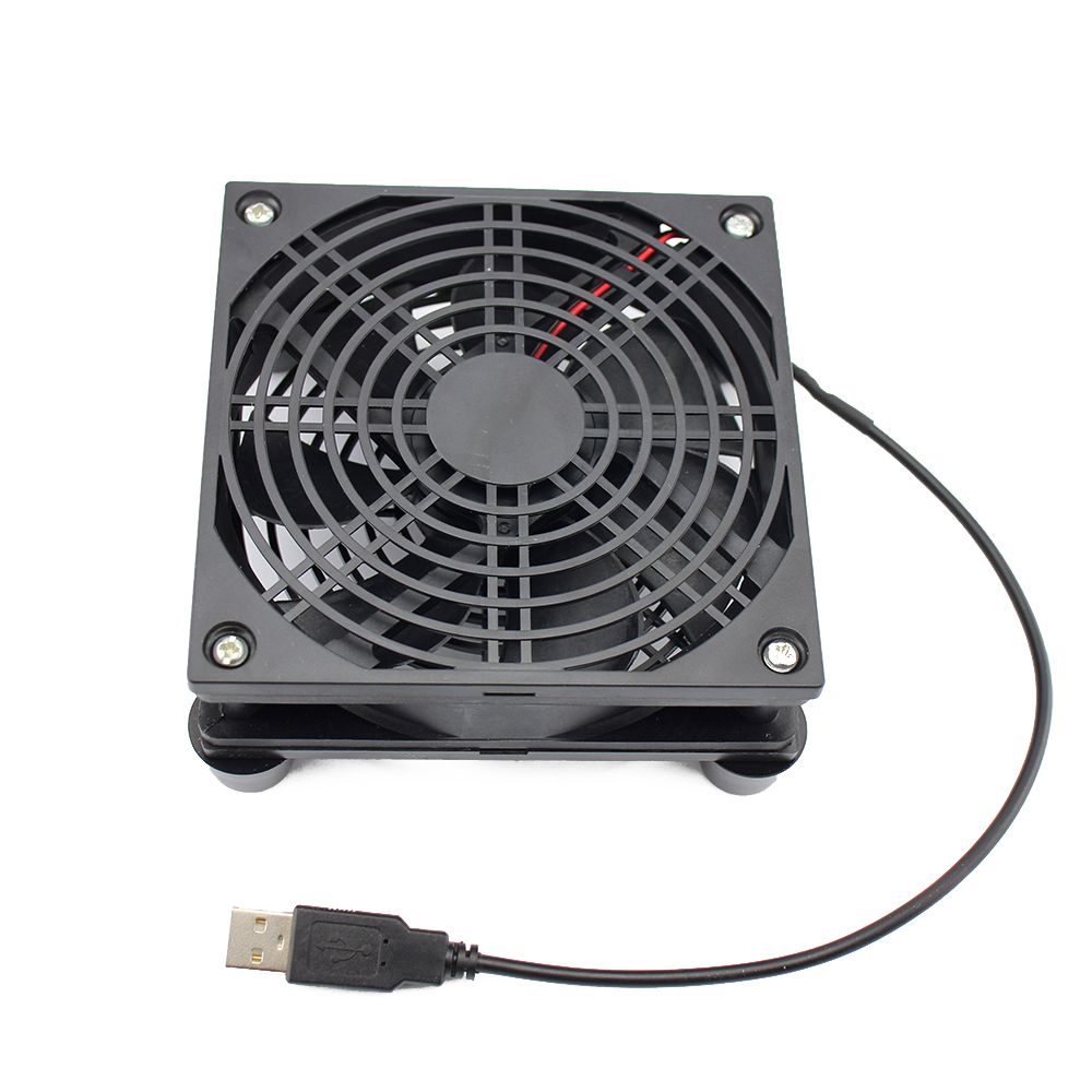 Router Fan DIY PC Cooler TV Box Wireless Cooling Silent Quiet DC 5V USB Power 120mm Fan 120x25mm 12CM W/Screws Protective Net 1PCS