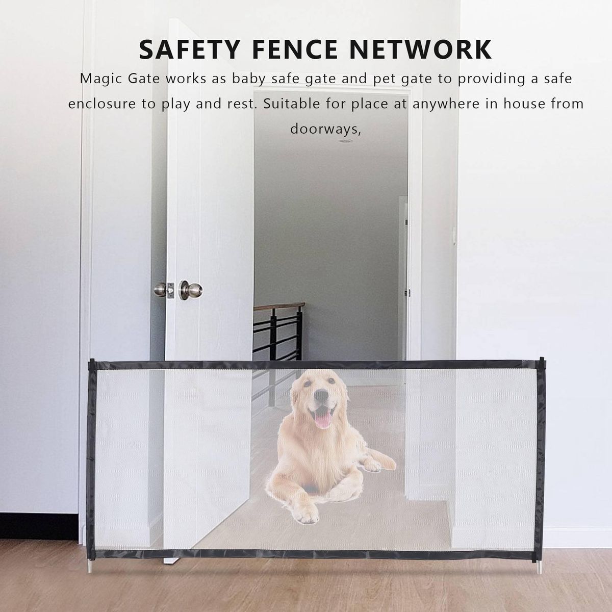 Magic Gate Portable Folding Mesh Baby Safety Fencing Gate Protection