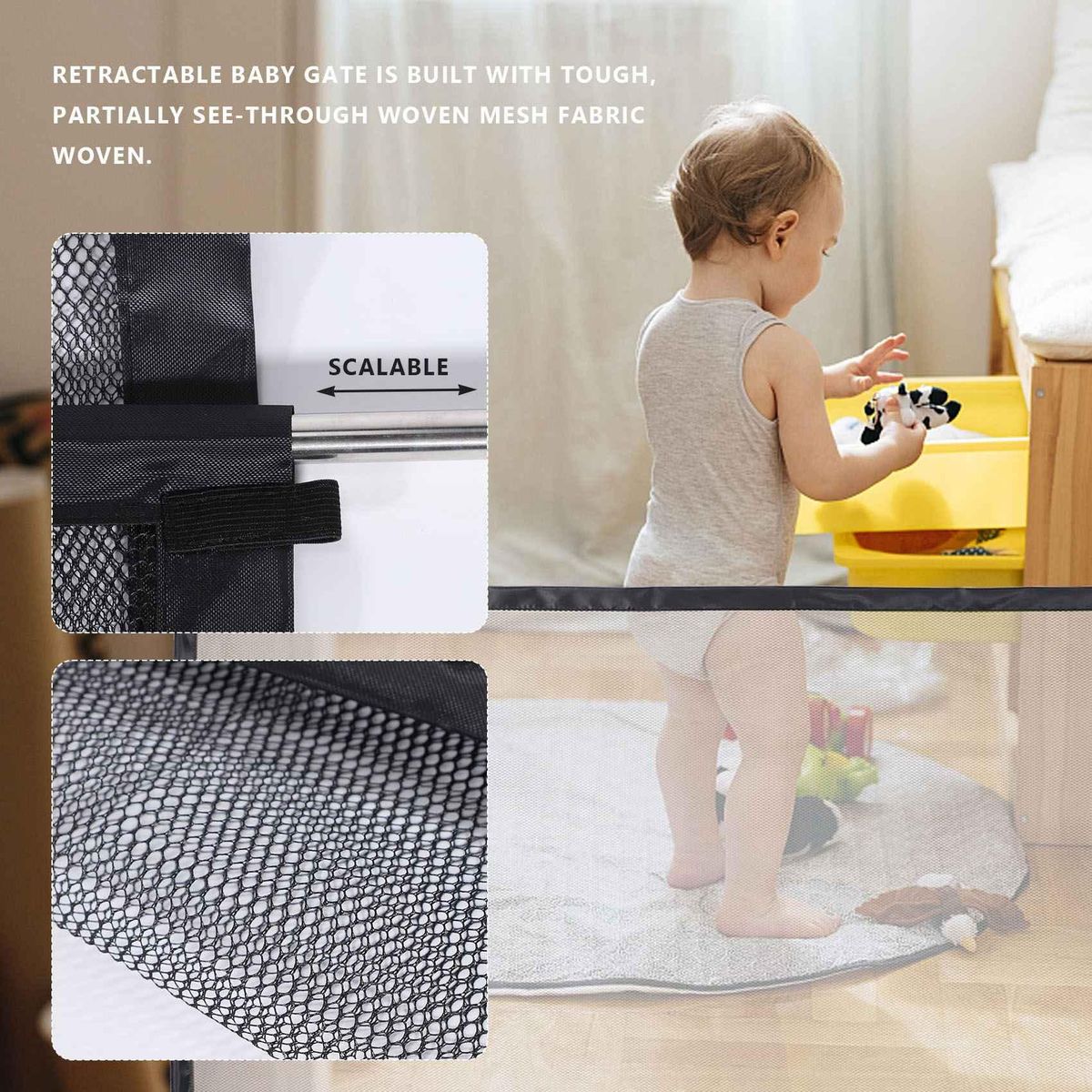 Magic Gate Portable Folding Mesh Baby Safety Fencing Gate Protection