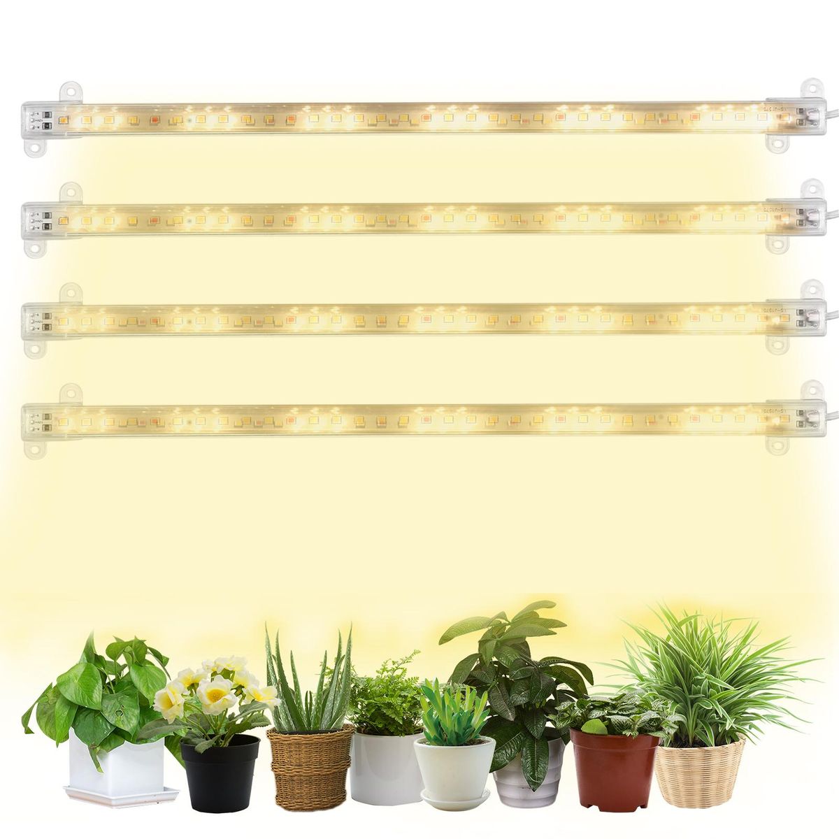 132LEDs Plant Grow Light Strips Full Spectrum Plant Growth Lights Plant Growing Hard Lamp Strips 10 Dimmable Levels 3/9/12H Timer for Indoor Potted Plants Greenhouse Plants