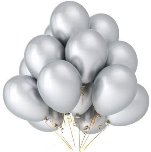 SILVER LATEX BALLOON FOR DECORATION