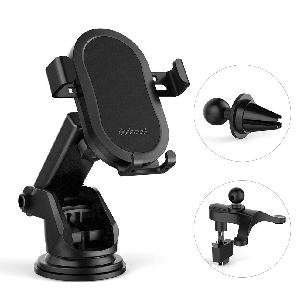 dodocool 10W Fast Charge Wireless Car Charge Phone Holder with 2 Air Vent Mounts Dashboard Windshield Suction Mount 1m Micro-USB Cable for Samsung Galaxy S9+/S9/Note8/S8/S8 Plus/S7/S7 edge/Note5/S6 edge Plus/iPhone X/8 Plus/8
