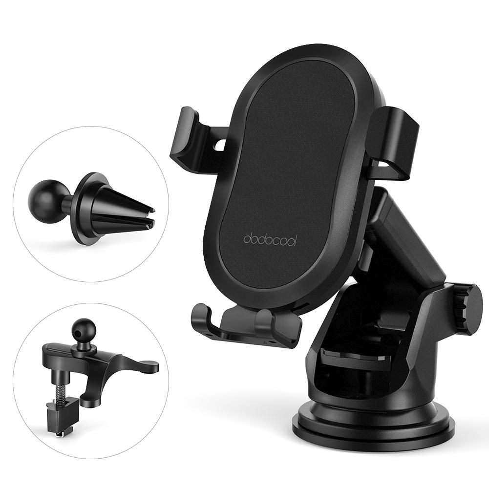 dodocool 10W Fast Charge Wireless Car Charge Phone Holder with 2 Air Vent Mounts Dashboard Windshield Suction Mount 1m Micro-USB Cable for Samsung Galaxy S9+/S9/Note8/S8/S8 Plus/S7/S7 edge/Note5/S6 edge Plus/iPhone X/8 Plus/8