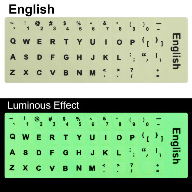 Luminous Keyboard Stickers Language Letter Protective Film