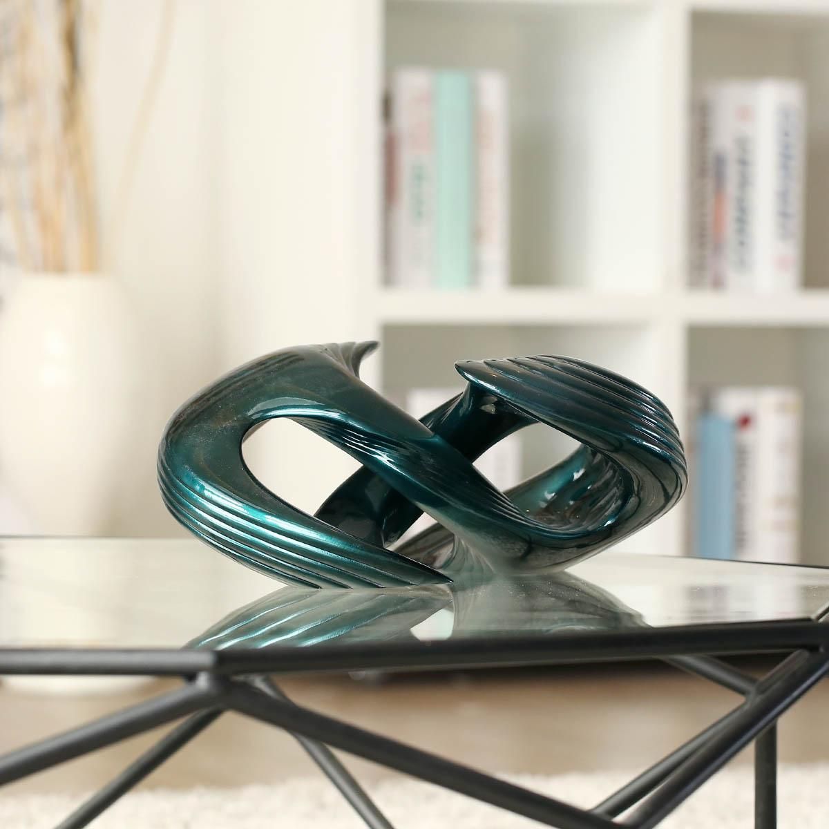 Spiral Abstract Statue and Sculpture Decorative Modern Sculpture Tabletop Decorative Figurine Modern Abstract Art Forever Sculpture Blackish Green