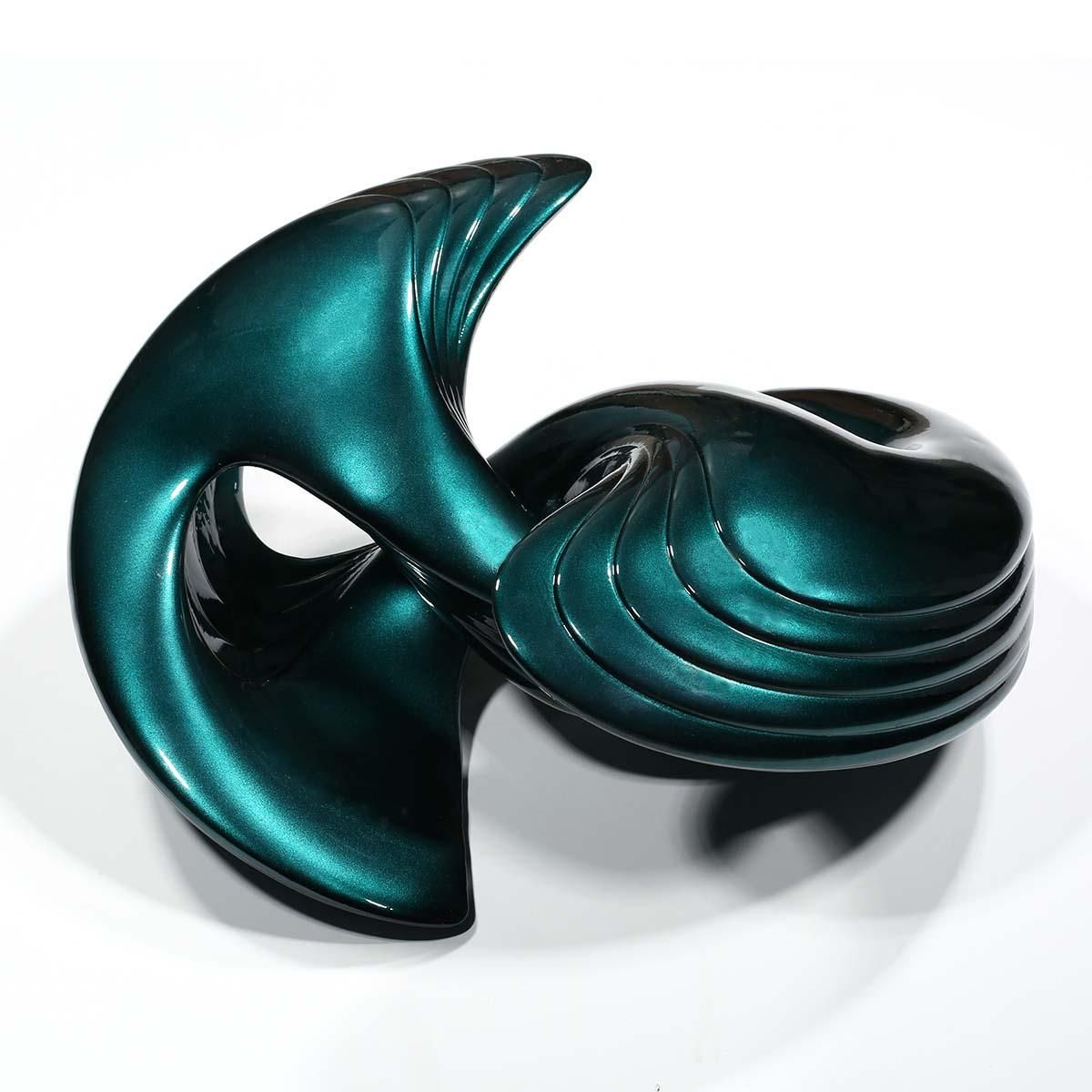 Spiral Abstract Statue and Sculpture Decorative Modern Sculpture Tabletop Decorative Figurine Modern Abstract Art Forever Sculpture Blackish Green