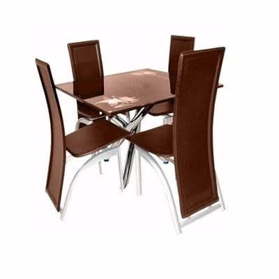Dining Table With 4 Dining Chairs - Brown