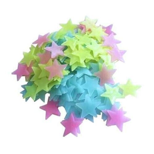 Glow In The Dark Star Wall Stickers Room Decor (100pcs)
