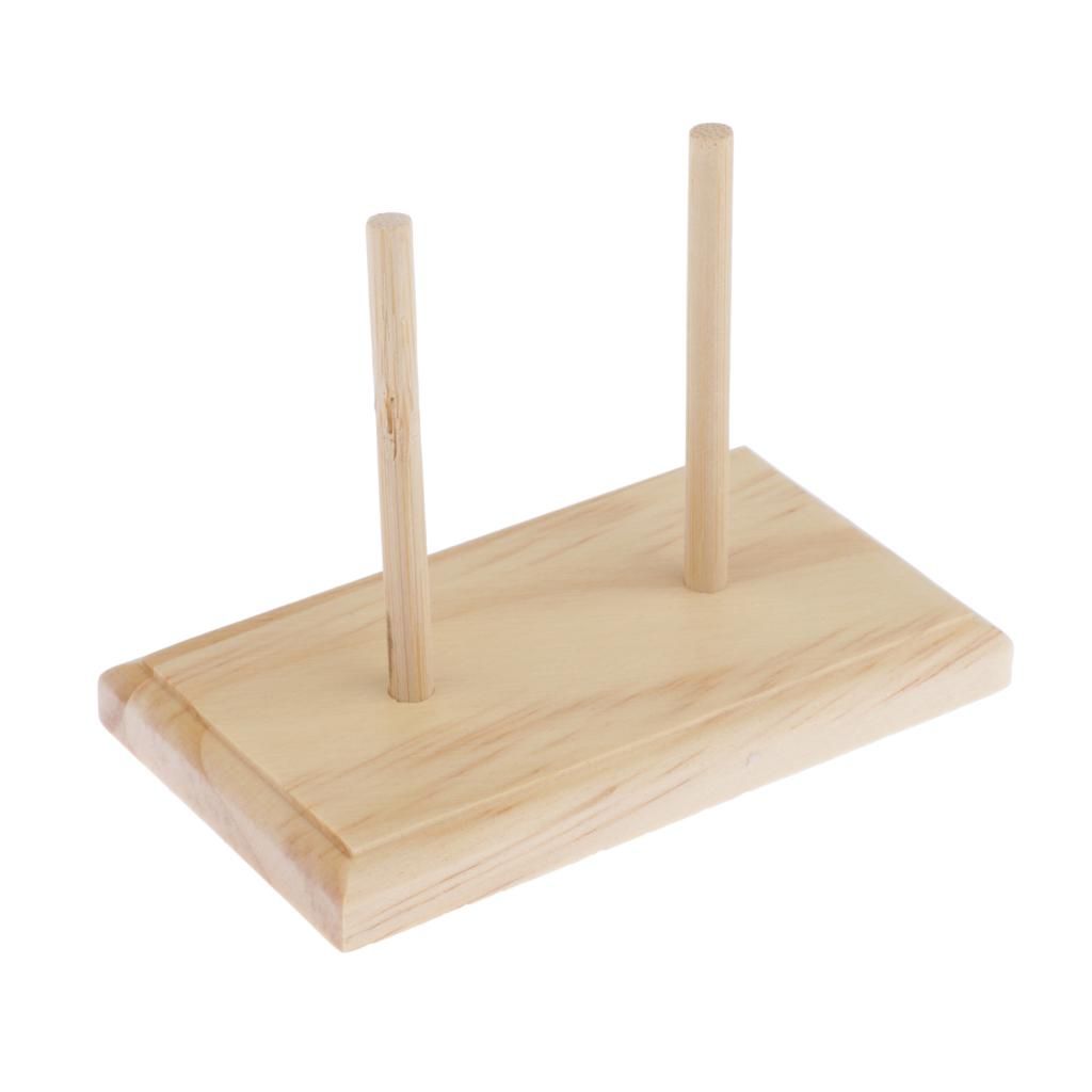 2 Spools Wood Sewing Thread Rack Stand Organizer