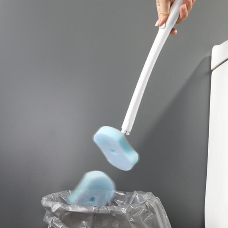 Department Store Wholesale Disposable Toilet Brush Household Toilet Cleaning Brush Long Handle No Dead Angle Wall Hanging Artifact Ocean fragrance brush heads 1 pack of 8