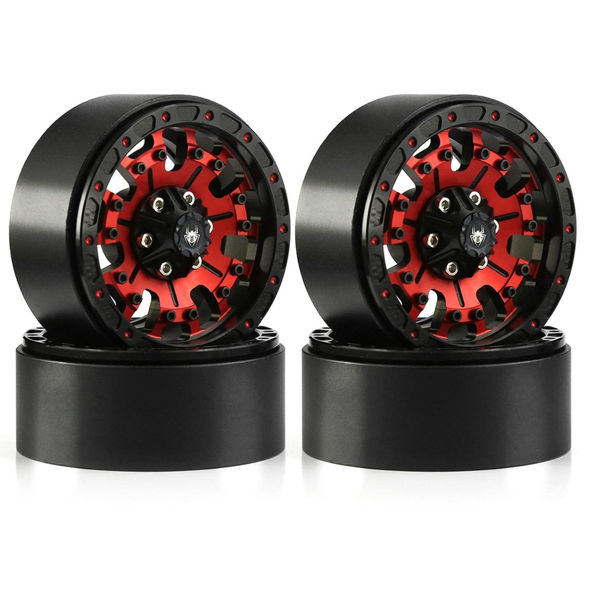 Aluminum Alloy Wheel Rim Beadlock Wheel Rims Hub 4pcs 1.9inch 56*26mm  Replacement for Axial SCX10 TRAX4 RC4WD D90 Redcat Gen8 1/10 Remote Control Car