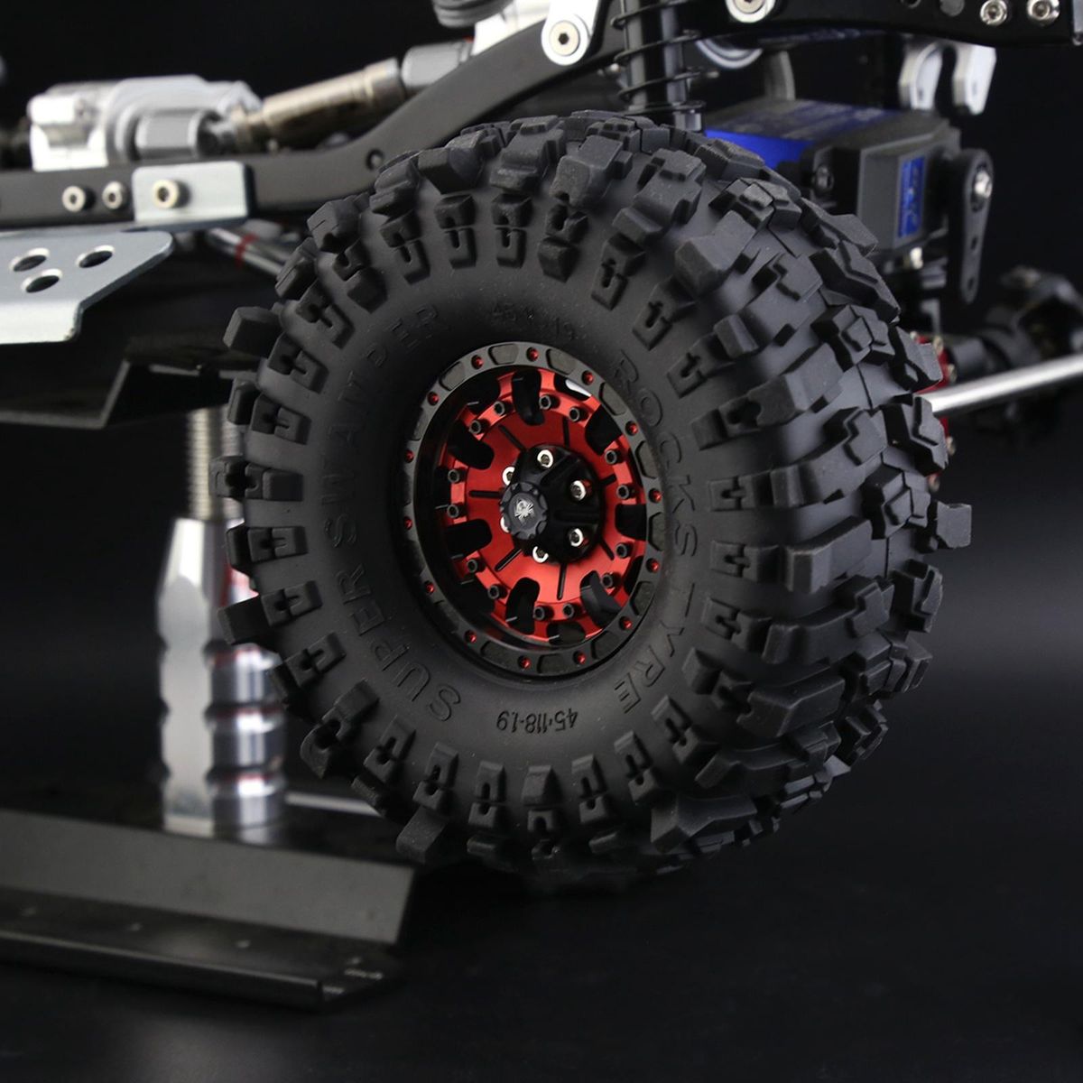 Aluminum Alloy Wheel Rim Beadlock Wheel Rims Hub 4pcs 1.9inch 56*26mm  Replacement for Axial SCX10 TRAX4 RC4WD D90 Redcat Gen8 1/10 Remote Control Car